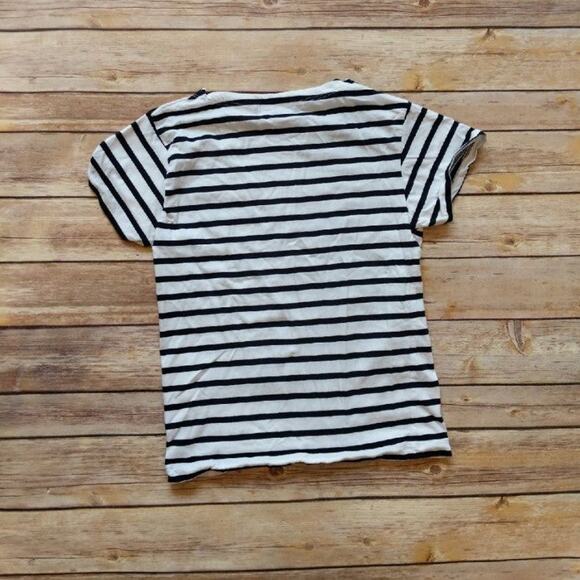 Les petits coeurs à la mer French  Striped, Short-Sleeve Tee 6A - Picture 4 of 4